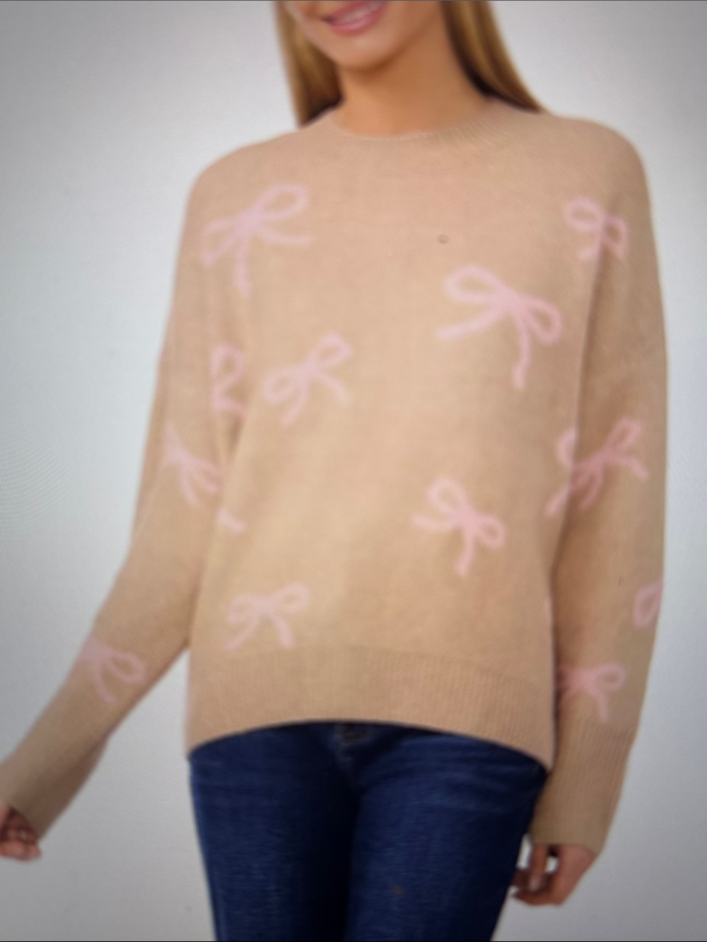 CeCe Women's Ribbon Print Pull-On Sweater